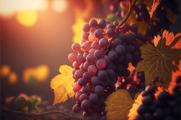 Grapes at sunset