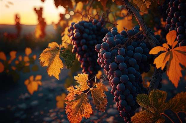 Grapes at sunset