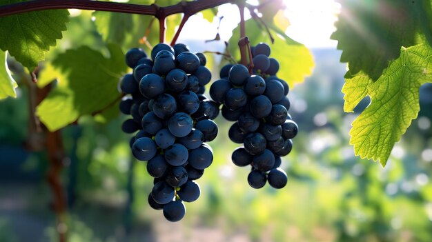 Grapes on a vine in the vineyard