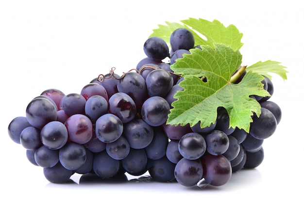 Grapes on a white