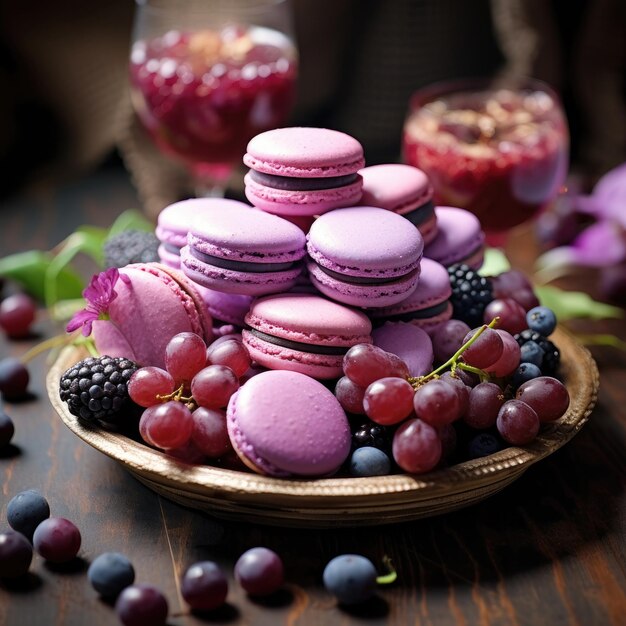 Grapes with macaroons Generative AI