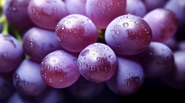 Grapes with water drops on the top