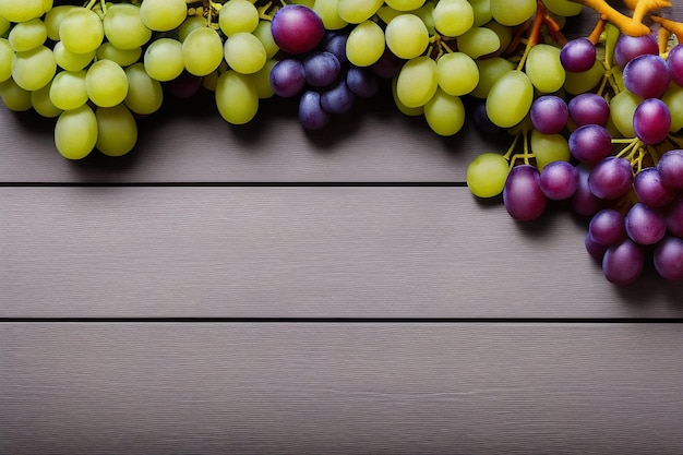 Grapes on a wooden table