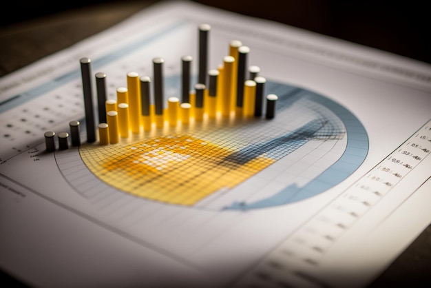 a graph on a chart symbolizing statistics and data analysis