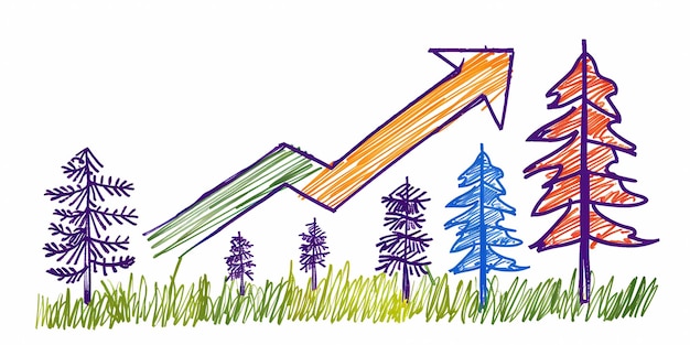 Photo a graph of the companys growth and profits an abstract representation of economic success