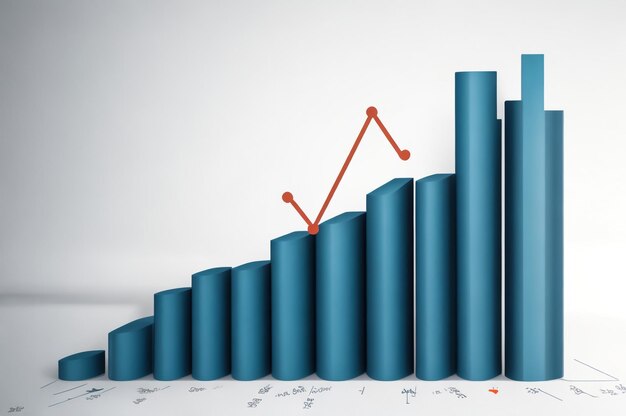 Graph on Market Stock data information investment on blue background The situation in the foreign