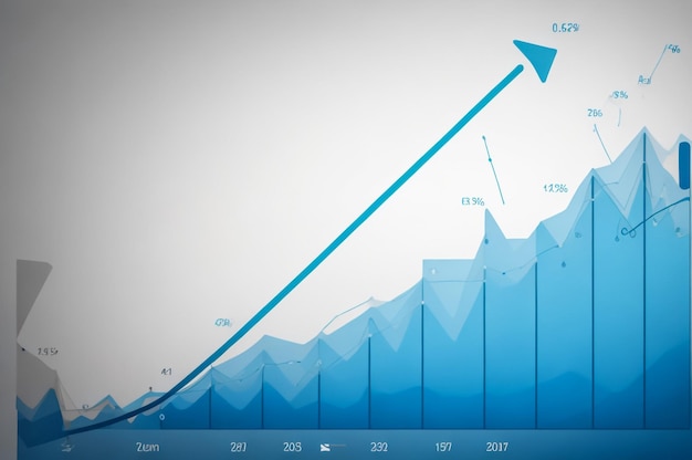 Graph on Market Stock data information investment on blue background The situation in the foreign