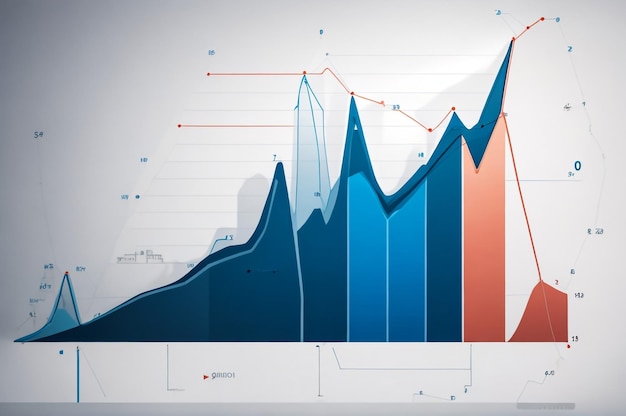 Graph on Market Stock data information investment on blue background The situation in the foreign