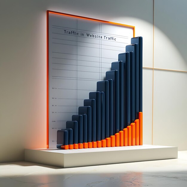 Photo graph showing dramatic increase in website traffic over time