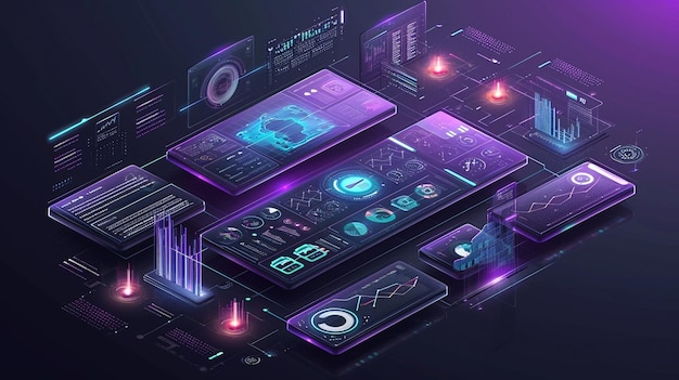 graph statistic interface and chart analysis website system network online display screen