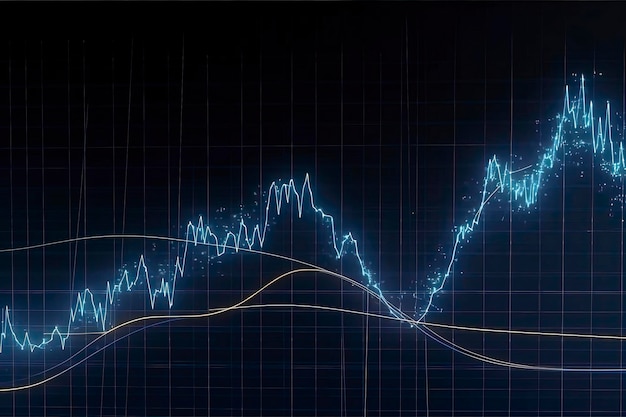 A graph with a line graph and a blue line with the word financial on it