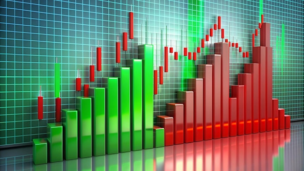 a graph with the red and green colors of the graph