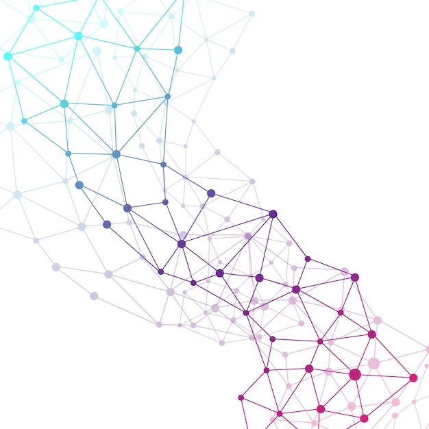 Graphic background molecule and communication. Colorful Dots with connections for your design,  illustration.