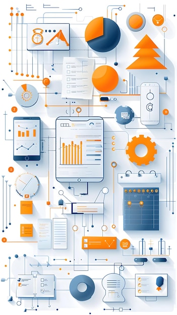 a graphic of a computer with a graphic of a graphic of a computer and a calendar that says  financial services