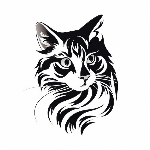 Graphic Design Elements Serene Cat Image With Clean Lines