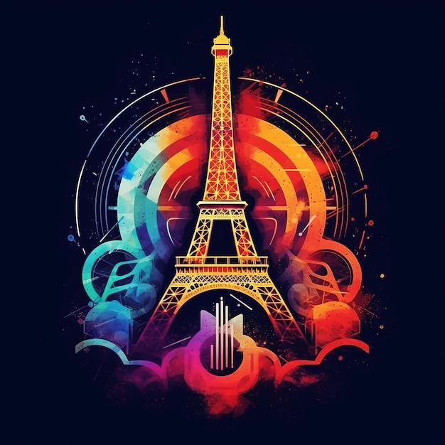 graphic design of Paris Olympics 2024 graphic tee idea design ideas logo design olympic sport