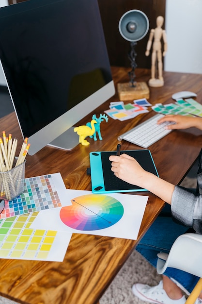 Graphic designer desk