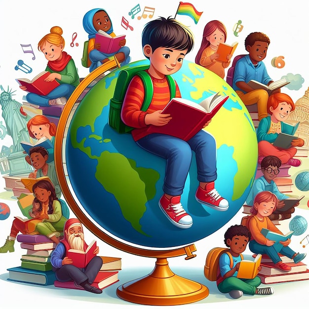 graphic illustration of books World Book Day