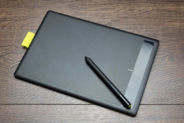 Graphic tablet on a table