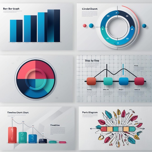 Photo graphs and charts statistic and data iinfographic business concept with diagram flowchar steps parts timeline infographics workflow chart