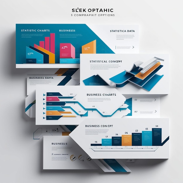 Graphs and charts Statistic and data iInfographic business concept with diagram flowchar steps parts timeline infographics workflow chart