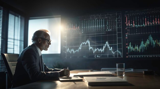 Graphs of Stock Exchange and Business Performance AI Generated