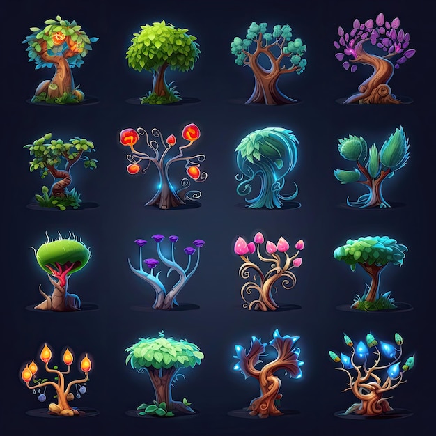 grass game magic tree ai generated tale jungle land mystery wallpaper world grass game magic tree illustration