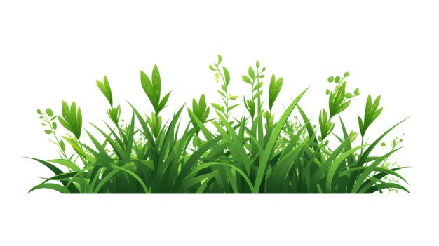 Grass illustration in white background AI generated Image