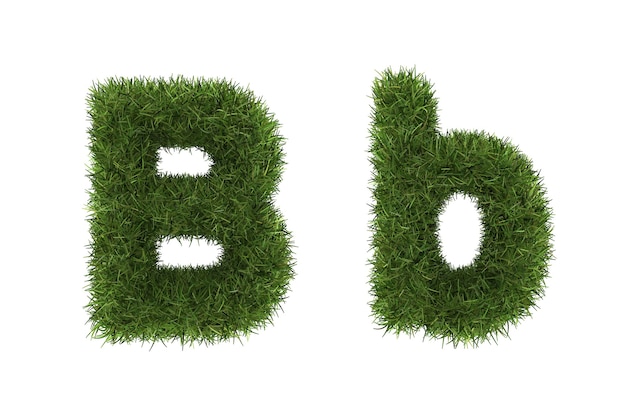 Photo grass letters, upper and lowercase