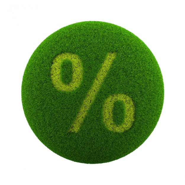 Grass Sphere Percent Sign Icon