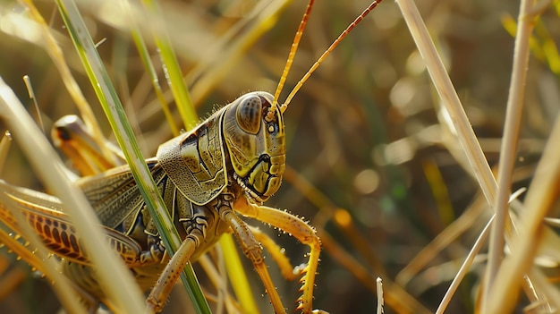 Photo grasshopper in the grass