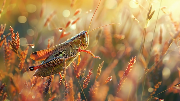 Photo grasshopper in the grass