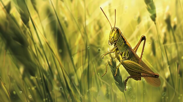 grasshopper in the grass