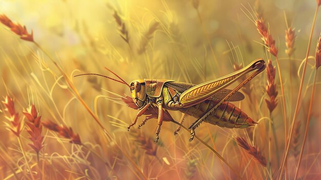 grasshopper in the grass