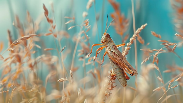 Photo grasshopper in the grass