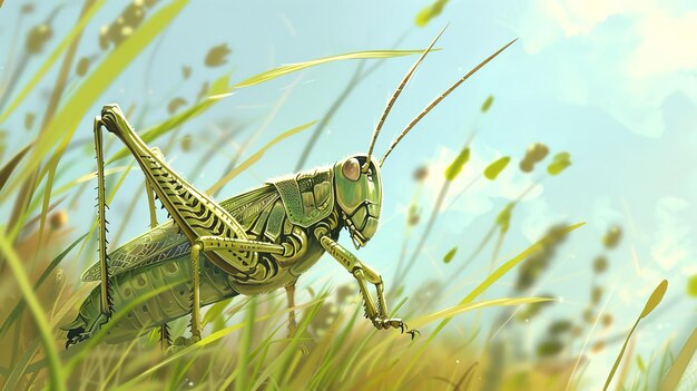 grasshopper in the grass