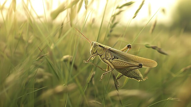 grasshopper in the grass