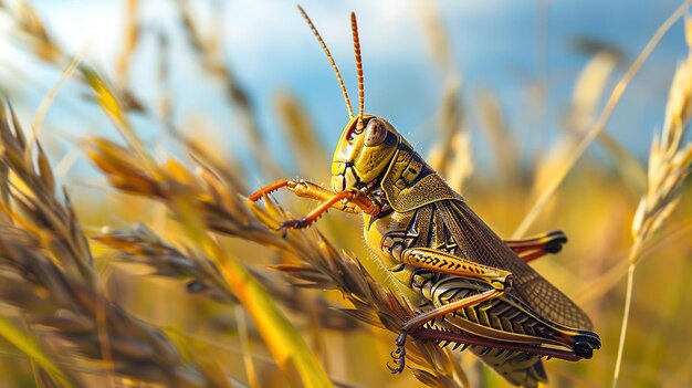 grasshopper in the grass