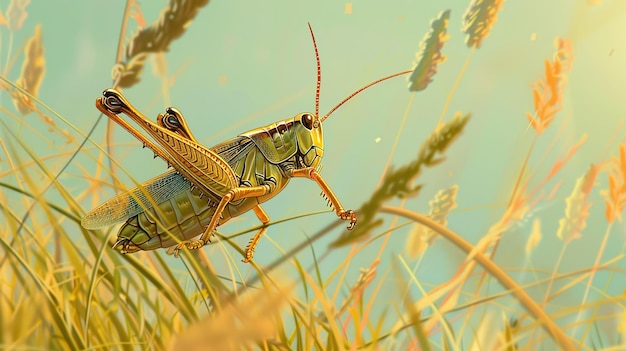 grasshopper in the grass