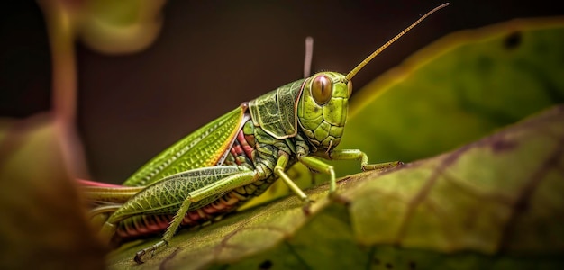 A grasshopper sits on a leaf, with the word grass on the front.