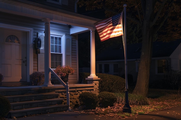 In Gratitude American Flag Waving in Thanks to Veterans