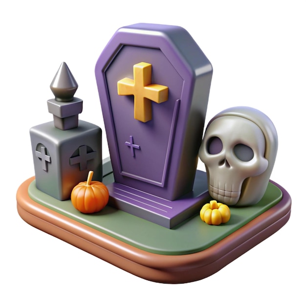 The grave in Halloween theme