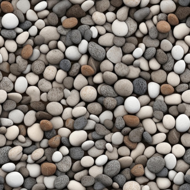 Gravel in various sizes and shades Seamless Pattern Background