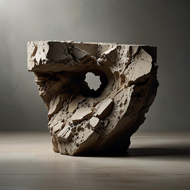 Photo gravitydefying pedestal of shifting floating stone fragments suspended midcollapse creating