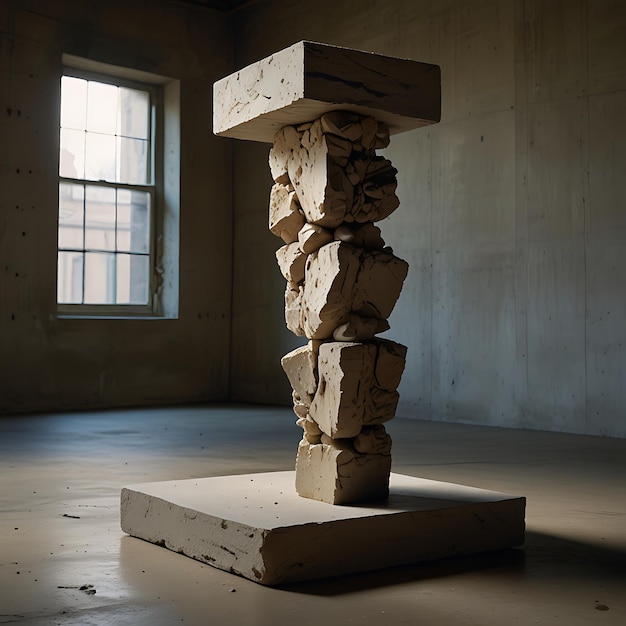 GravityDefying Pedestal of Shifting Floating Stone Fragments Suspended MidCollapse Creating