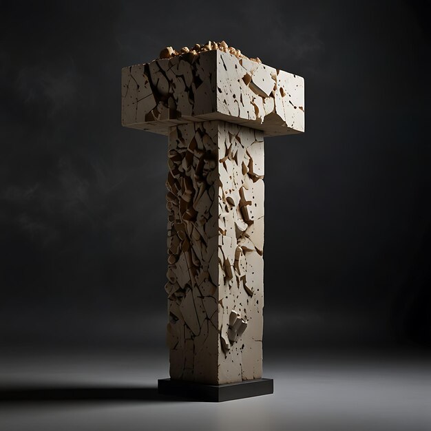 Photo gravitydefying pedestal of shifting floating stone fragments suspended midcollapse creating