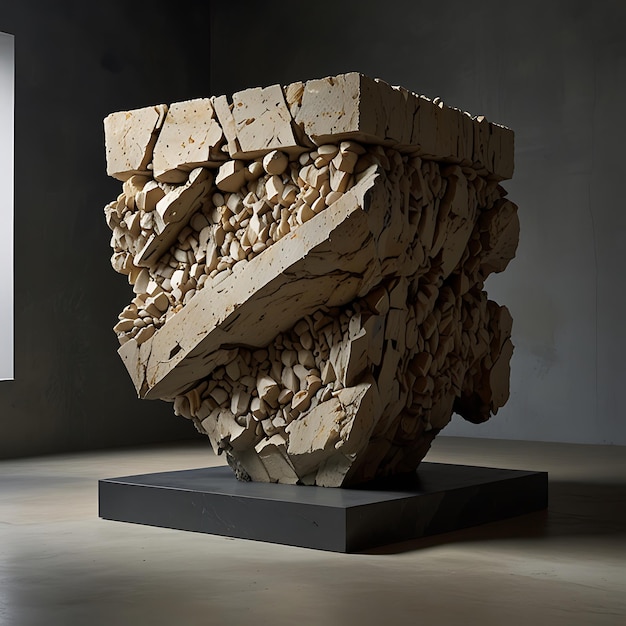 GravityDefying Pedestal of Shifting Floating Stone Fragments Suspended MidCollapse Creating