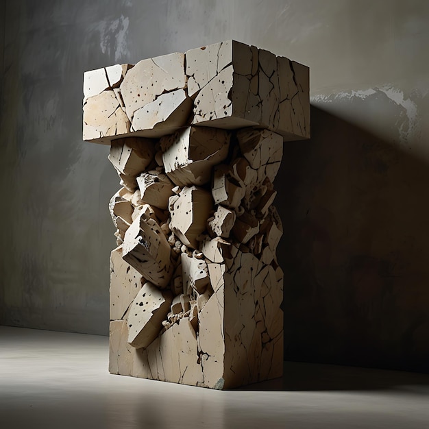 GravityDefying Pedestal of Shifting Floating Stone Fragments Suspended MidCollapse Creating