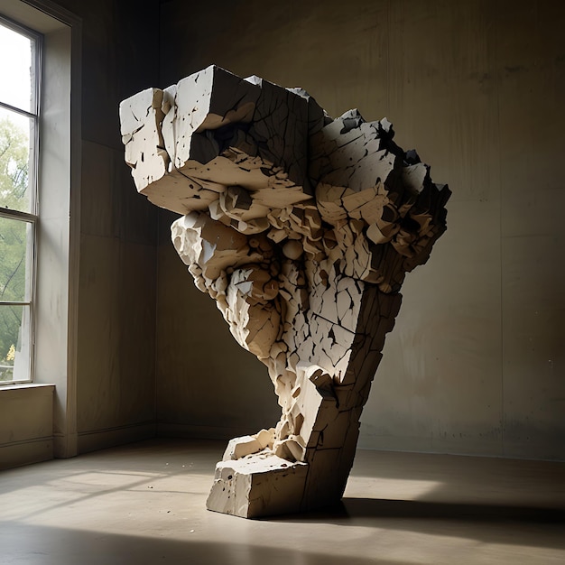 Photo gravitydefying pedestal of shifting floating stone fragments suspended midcollapse creating