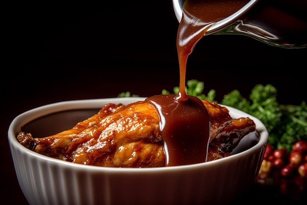 Gravy Gravy is made from the turkey drippings and is used to enhance the flavor of the turkey and o